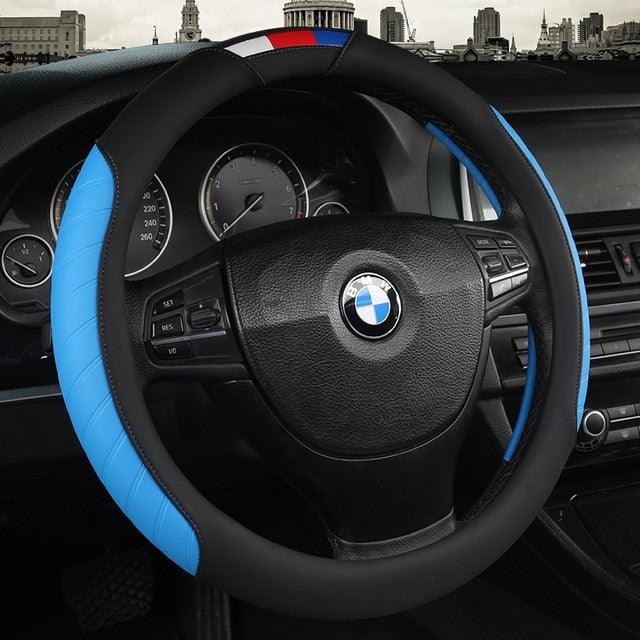 Universal Car Steering Wheel Cover Leather Car steering sleeve Car Accessories Auto Steering-Wheel covers Auto Upholstery Steering Wheel Cover Non-Slip Car Wheel Cover Protector Breathable Microfiber Universal Wheel Cover Wear-resistant Anti-slip Cover Stevvex
