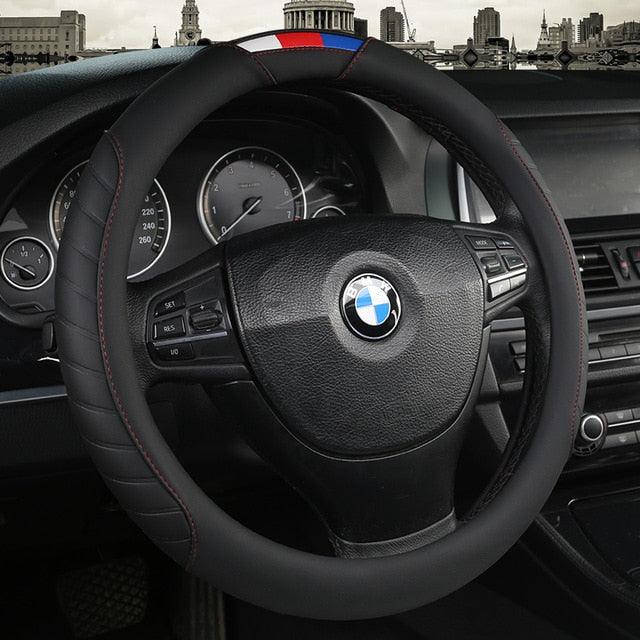 Universal Car Steering Wheel Cover Leather Car steering sleeve Car Accessories Auto Steering-Wheel covers Auto Upholstery Steering Wheel Cover Non-Slip Car Wheel Cover Protector Breathable Microfiber Universal Wheel Cover Wear-resistant Anti-slip Cover Stevvex