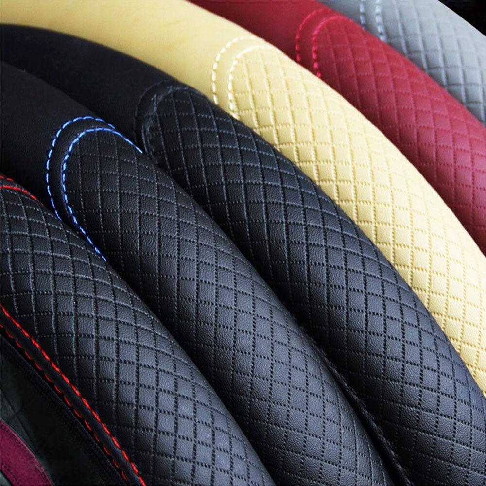 Universal Car Steering Wheel Cover Skid Proof Auto Car Steering Wheel Cover Auto Steering- Wheel Cover Microfiber Leather Viscose Breathable Anti-Slip Anti-Slip Embossing Leather Car-styling Car Accessories Stevvex