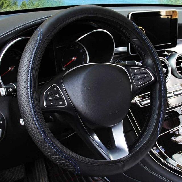 Universal Car Steering Wheel Cover Skid Proof Auto Car Steering Wheel Cover Auto Steering- Wheel Cover Microfiber Leather Viscose Breathable Anti-Slip Anti-Slip Embossing Leather Car-styling Car Accessories Stevvex