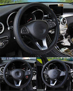 Universal Car Steering Wheel Cover Skid Proof Auto Car Steering Wheel Cover Auto Steering- Wheel Cover Microfiber Leather Viscose Breathable Anti-Slip Anti-Slip Embossing Leather Car-styling Car Accessories Stevvex