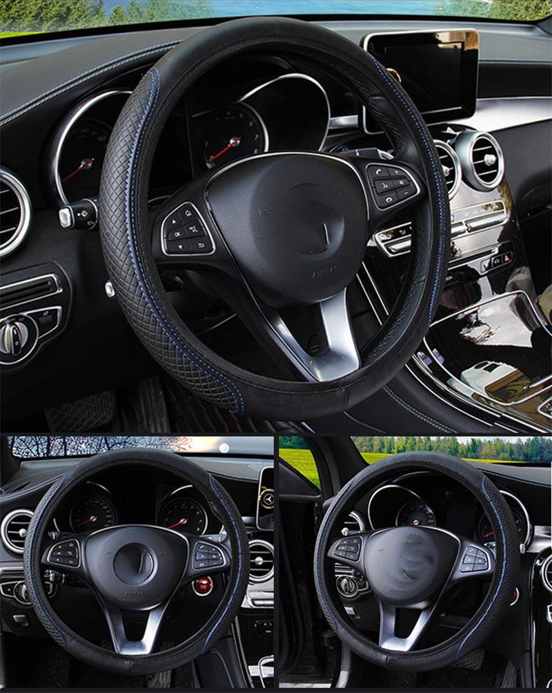 Universal Car Steering Wheel Cover Skid Proof Auto Car Steering Wheel Cover Auto Steering- Wheel Cover Microfiber Leather Viscose Breathable Anti-Slip Anti-Slip Embossing Leather Car-styling Car Accessories Stevvex