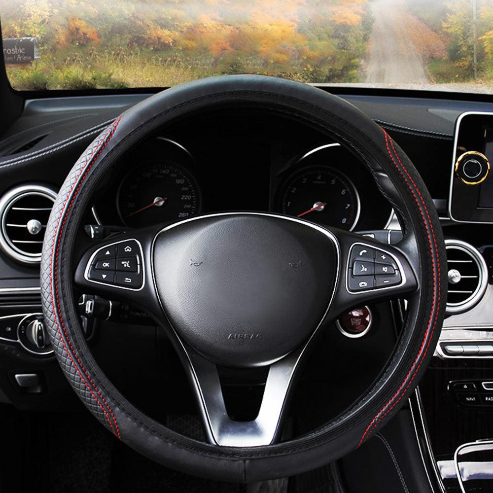 Universal Car Steering Wheel Cover Skid Proof Auto Car Steering Wheel Cover Auto Steering- Wheel Cover Microfiber Leather Viscose Breathable Anti-Slip Anti-Slip Embossing Leather Car-styling Car Accessories Stevvex