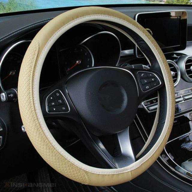 Universal Car Steering Wheel Cover Skid Proof Auto Car Steering Wheel Cover Auto Steering- Wheel Cover Microfiber Leather Viscose Breathable Anti-Slip Anti-Slip Embossing Leather Car-styling Car Accessories Stevvex