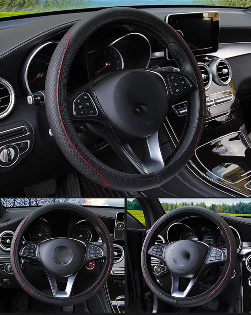 Universal Car Steering Wheel Cover Skid Proof Auto Car Steering Wheel Cover Auto Steering- Wheel Cover Microfiber Leather Viscose Breathable Anti-Slip Anti-Slip Embossing Leather Car-styling Car Accessories Stevvex