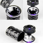 Universal LED Light Car Ashtray Cigarette Holder Car Accessories Portable Luxurious Design Ashtrays For Cars Stevvex