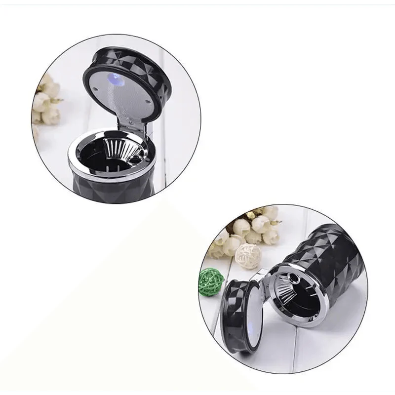 Universal LED Light Car Ashtray Cigarette Holder Car Accessories Portable Luxurious Design Ashtrays For Cars Stevvex