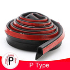 Universal Self Adhesive Auto Rubber Weather Draft Seal Strip Weather-strip for Car Window and Door Car Door Seal Strip Auto Stickers Rubber Noise Insulation Anti-Dust Soundproofing Sealing Strips Interior Accessories Stevvex