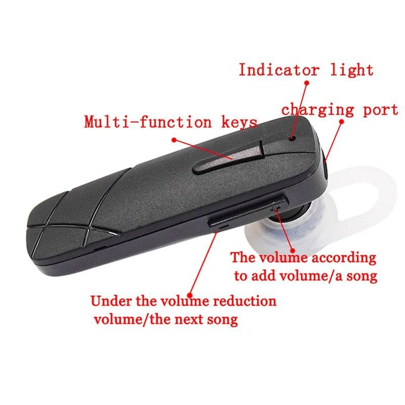 Universal Single Bluetooth Stereo Mini Earphone Handsfree Bluetooth Waterproof Headphone With Mic Ear Hook Gym Workout Sweat Resistance Sport Headset Painless Wearing With Earbuds Comfortable Earphone Stevvex