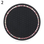 Universal Vehicle Bling Cup Holder Bling Glitter Acrylic Diamond Car Coaster PVC Travel Auto Cup Mats Insert Coaster Anti Slip Crystal Vehicle Bling Car Coasters Pink PVC Travel Auto Cup Holder Insert Coaster Anti Slip Crystal Vehicle Interior Accessories Stevvex