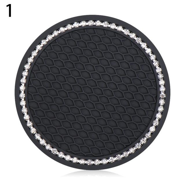 Universal Vehicle Bling Cup Holder Bling Glitter Acrylic Diamond Car Coaster PVC Travel Auto Cup Mats Insert Coaster Anti Slip Crystal Vehicle Bling Car Coasters Pink PVC Travel Auto Cup Holder Insert Coaster Anti Slip Crystal Vehicle Interior Accessories Stevvex