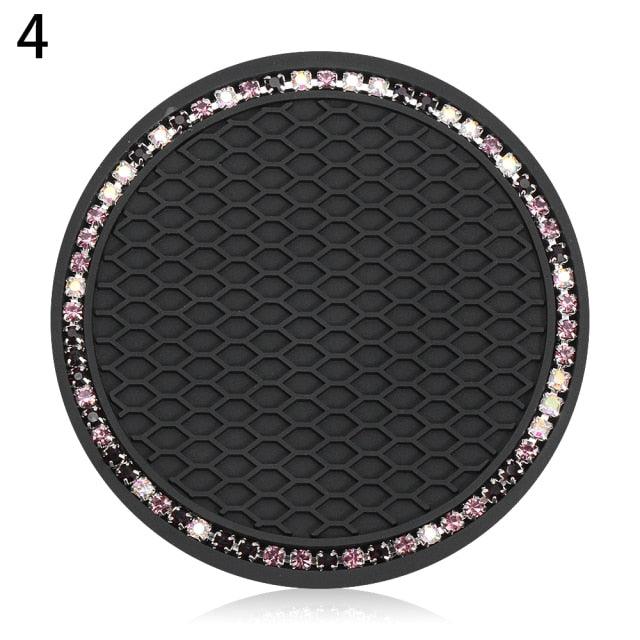 Universal Vehicle Bling Cup Holder Bling Glitter Acrylic Diamond Car Coaster PVC Travel Auto Cup Mats Insert Coaster Anti Slip Crystal Vehicle Bling Car Coasters Pink PVC Travel Auto Cup Holder Insert Coaster Anti Slip Crystal Vehicle Interior Accessories Stevvex