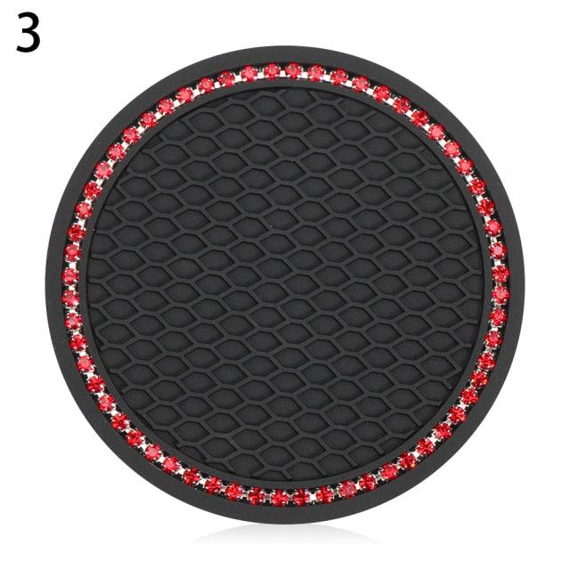 Universal Vehicle Bling Cup Holder Bling Glitter Acrylic Diamond Car Coaster PVC Travel Auto Cup Mats Insert Coaster Anti Slip Crystal Vehicle Bling Car Coasters Pink PVC Travel Auto Cup Holder Insert Coaster Anti Slip Crystal Vehicle Interior Accessories Stevvex