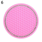 Universal Vehicle Bling Cup Holder Bling Glitter Acrylic Diamond Car Coaster PVC Travel Auto Cup Mats Insert Coaster Anti Slip Crystal Vehicle Bling Car Coasters Pink PVC Travel Auto Cup Holder Insert Coaster Anti Slip Crystal Vehicle Interior Accessories Stevvex
