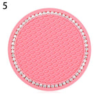 Universal Vehicle Bling Cup Holder Bling Glitter Acrylic Diamond Car Coaster PVC Travel Auto Cup Mats Insert Coaster Anti Slip Crystal Vehicle Bling Car Coasters Pink PVC Travel Auto Cup Holder Insert Coaster Anti Slip Crystal Vehicle Interior Accessories Stevvex