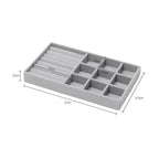 Upgrade Velvet Jewelry Storage Box Necklace Stackable Display Tray Bracelet Earring Organizers Handicrafts Drawer Box Grey Stackable Jewelry Inserts Compartments Velvet Display Storage Box for Necklace