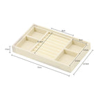 Upgrade Velvet Jewelry Storage Box Necklace Stackable Display Tray Bracelet Earring Organizers Handicrafts Drawer Box Grey Stackable Jewelry Inserts Compartments Velvet Display Storage Box for Necklace