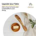 Mediterranean Olive Wood Butter Knife Handcrafted Smooth Single-Piece