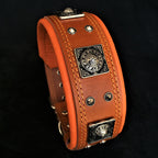 The "Eros" collar 2.5 inch wide Brown Bestia Dog Gear