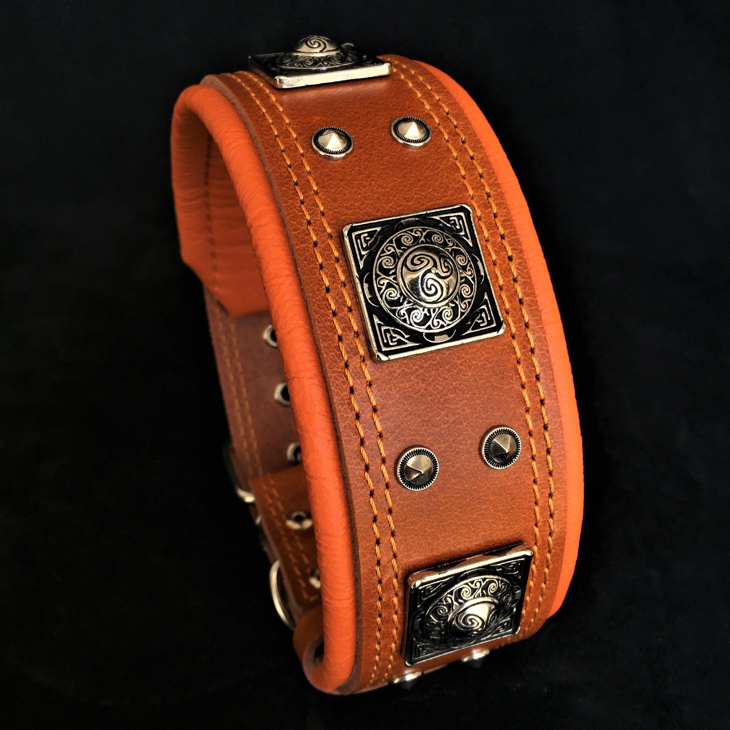 The "Eros" collar 2.5 inch wide Brown Bestia Dog Gear