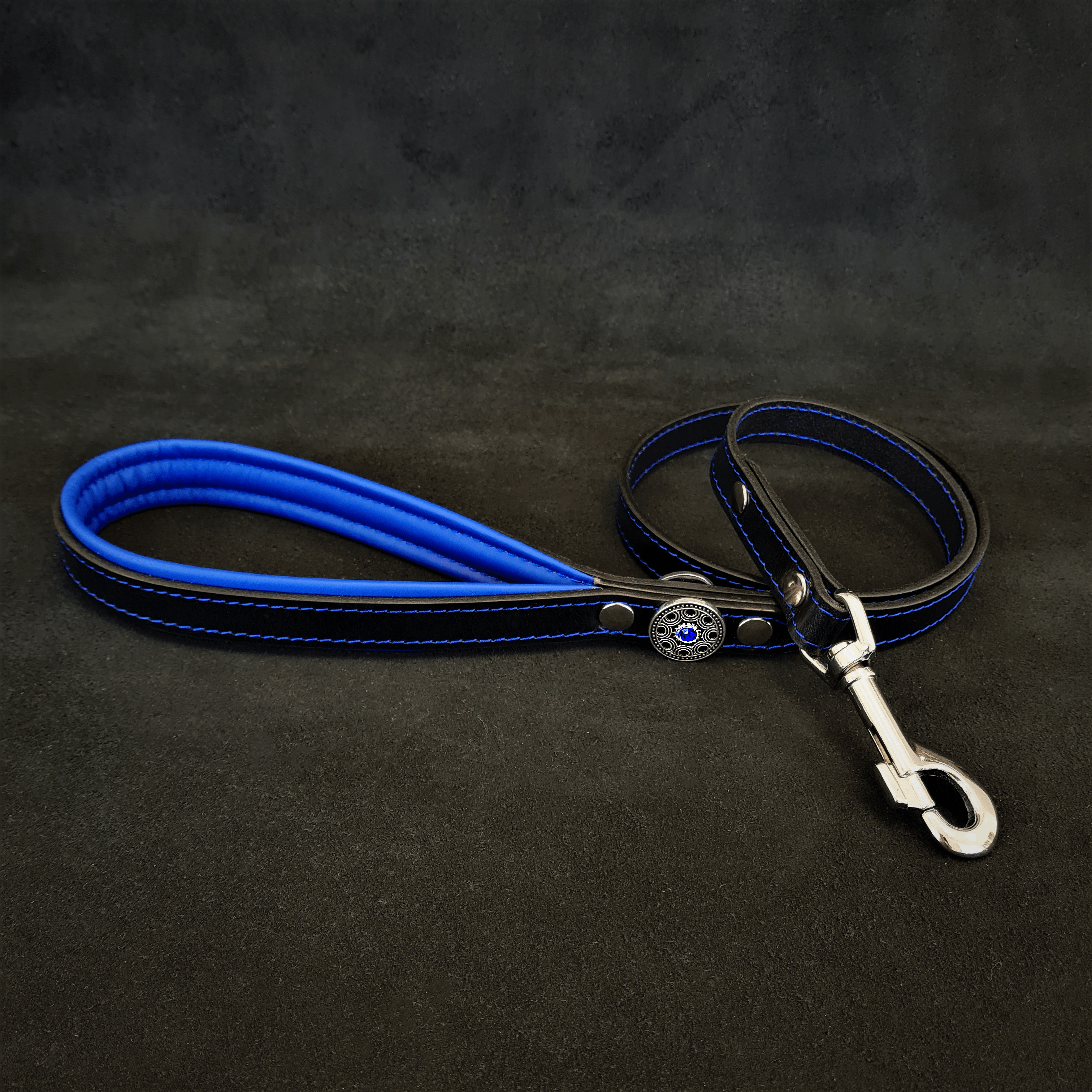 ''Bijou'' harness Black & Blue for big dogs - SJB-DIAMOND ELITES