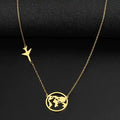 Stainless Steel Necklaces Airplane Globe Map Traveler Pendants Fashion