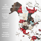 3D Wooden World Map Urban Enjoy The Wood