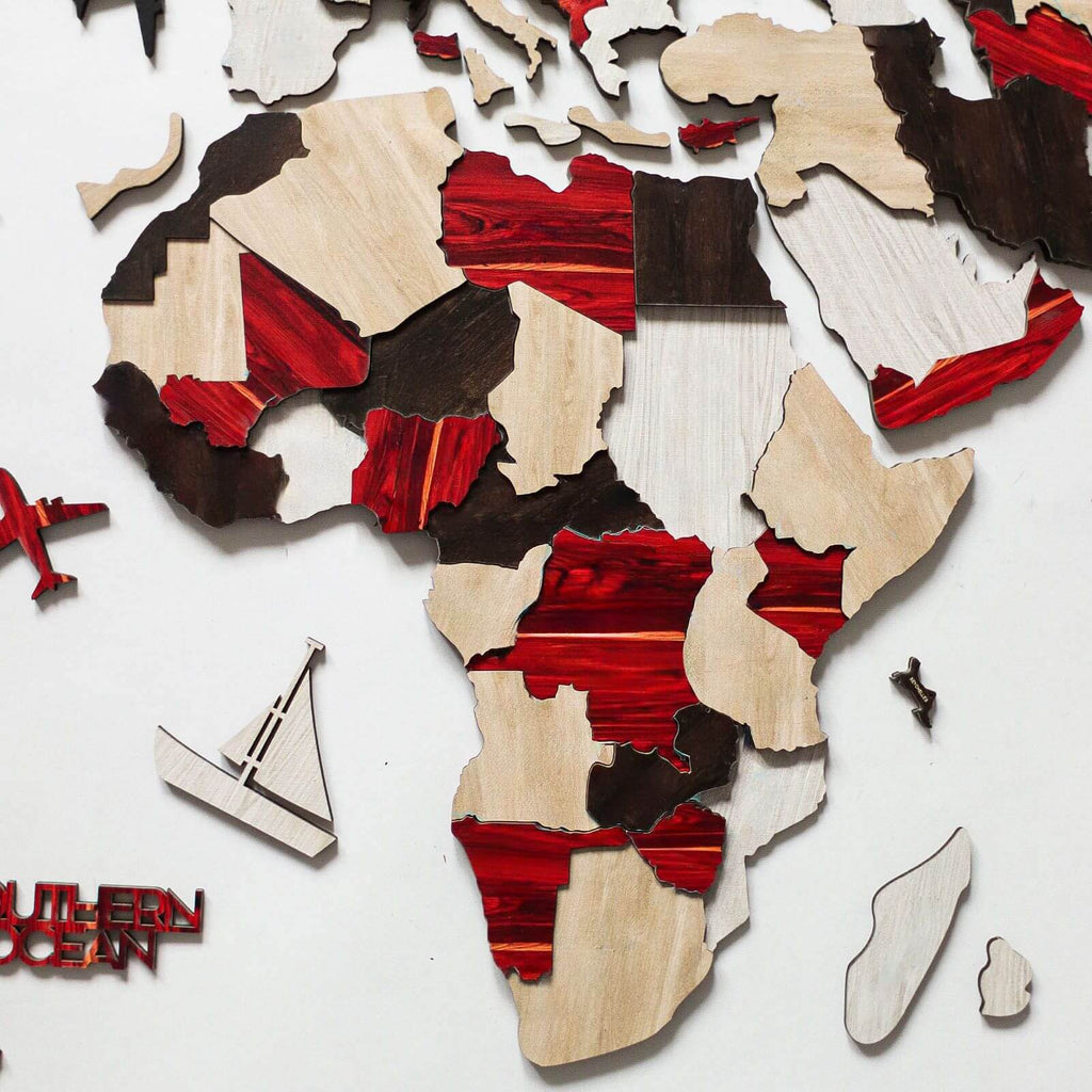 3D Luminous/Magnetic Colored Wooden World Map Urban Enjoy The Wood