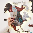 3D LED / LUMINOUS Wooden World Map 3.0 Urban - SJB-DIAMOND ELITES