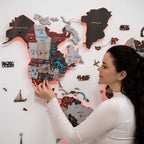 3D LED / LUMINOUS Wooden World Map 3.0 Urban - SJB-DIAMOND ELITES