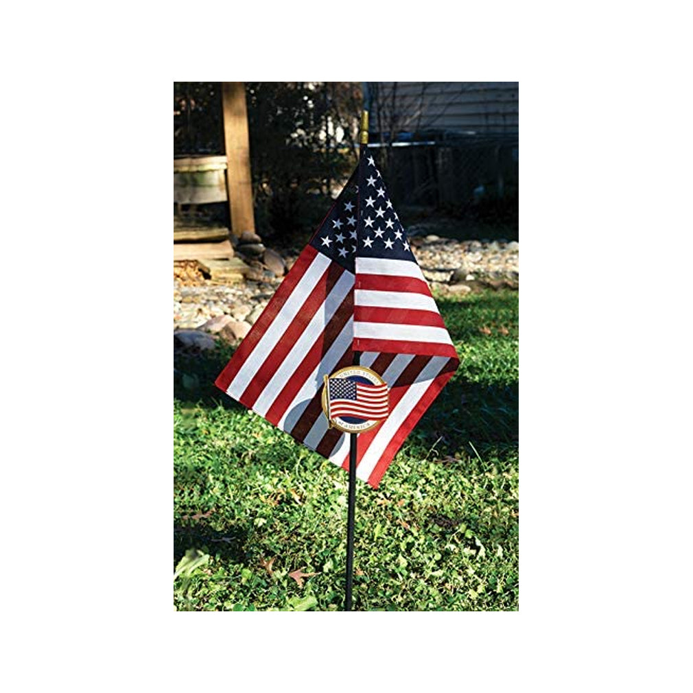 U.S. Flag Veteran Grave Marker With 30 Inch Tall American Cemetery Flag, Honoring Military Veterans and First Responders. The Military Gift Store