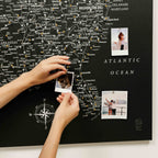 Wooden Canvas USA Map - Black