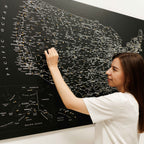 Wooden Canvas USA Map - Black