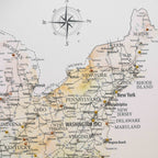 Wooden Canvas USA Map -  Colorful