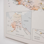 Wooden Canvas USA Map -  Colorful