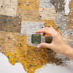 Wooden Canvas USA Map - Desert