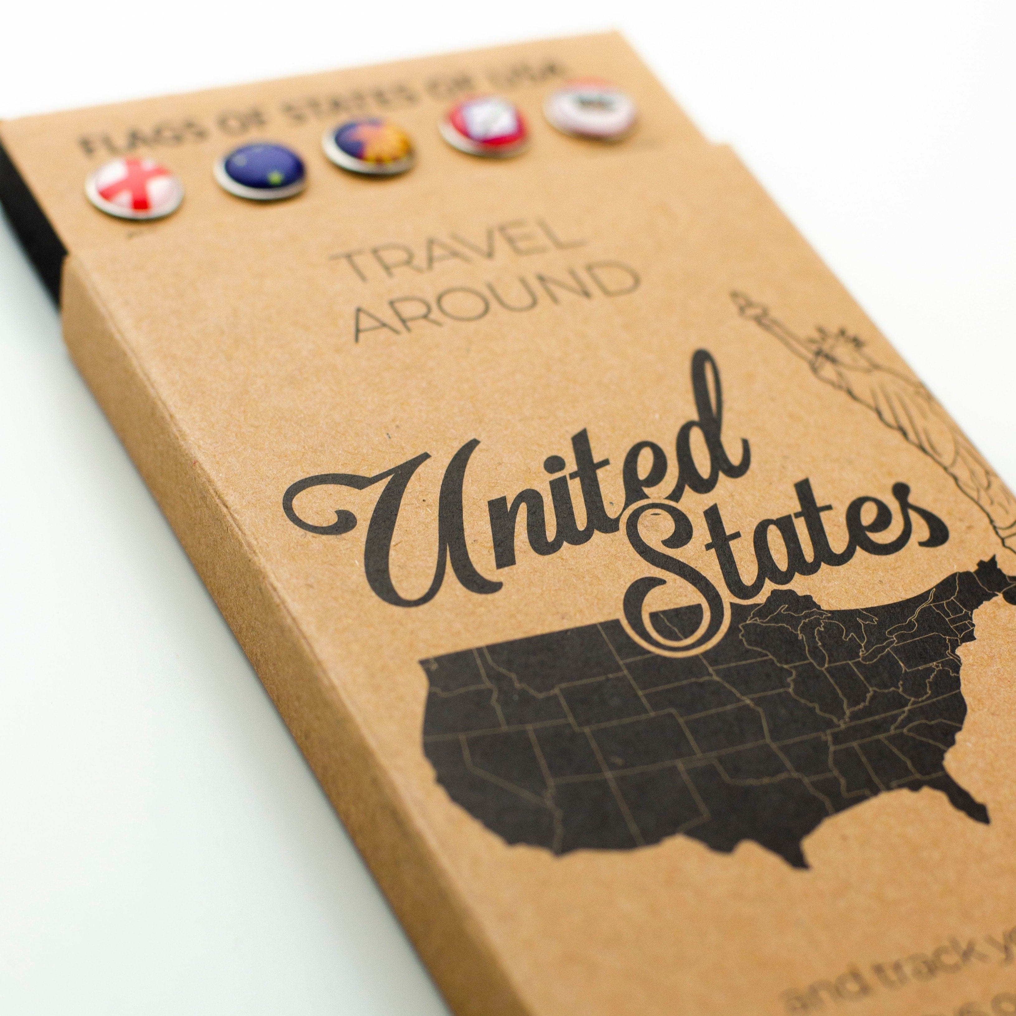 USA Flags Push Pins Enjoy The Wood