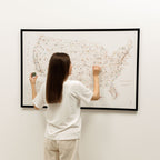 Wooden Canvas USA Map - Beige