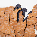 Wooden 3d Map of USA - Oak - SJB-DIAMOND ELITES