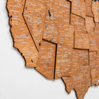 Wooden 3d Map of USA - Oak - SJB-DIAMOND ELITES