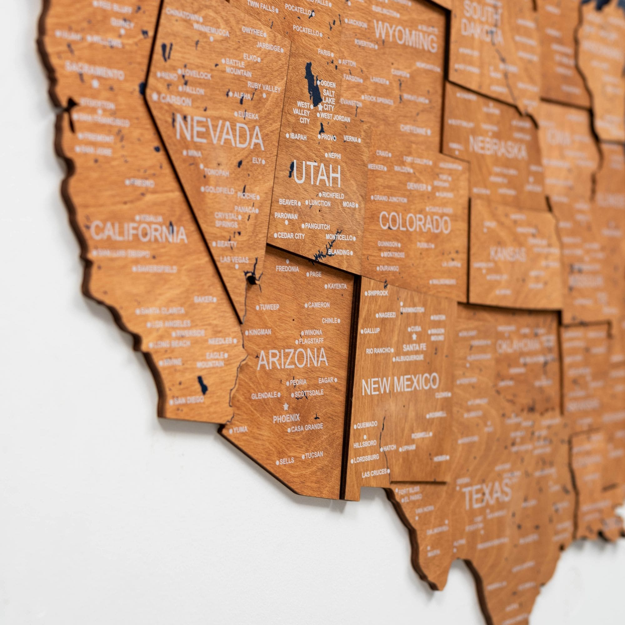 Wooden 3d Map of USA - Oak - SJB-DIAMOND ELITES