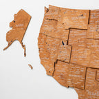 Wooden 3d Map of USA - Oak - SJB-DIAMOND ELITES