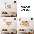 Wooden 3d Map of USA - Oak - SJB-DIAMOND ELITES