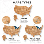 Wooden 3d Map of USA - Oak - SJB-DIAMOND ELITES