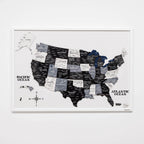 3D Wooden USA Map on Board Nordik