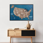 3D Wooden USA Map on Board - Terra - SJB-DIAMOND ELITES