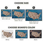3D Wooden USA Map on Board - Terra - SJB-DIAMOND ELITES