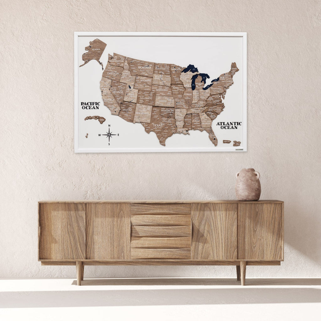 3D Wooden USA Map on Board - Terra - SJB-DIAMOND ELITES