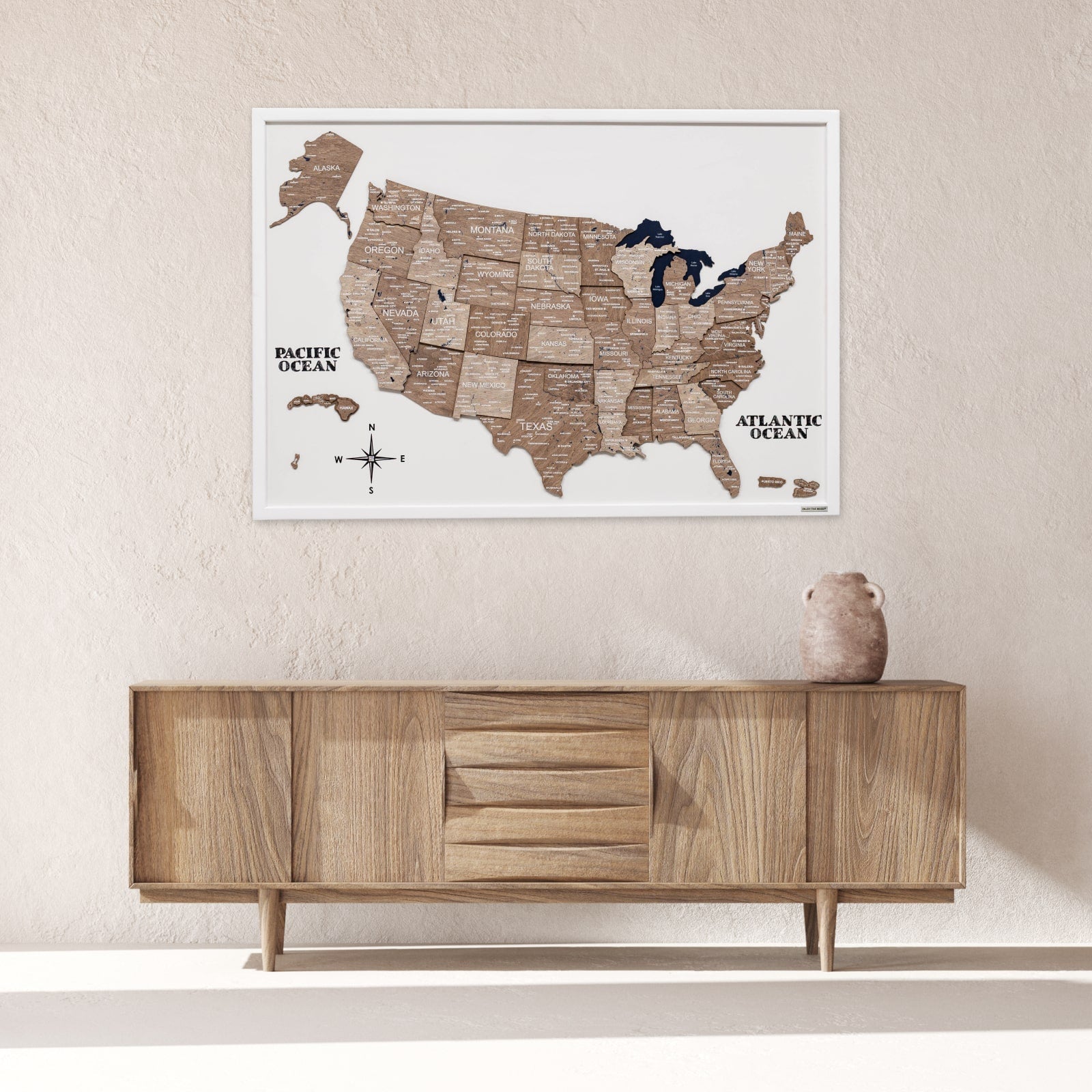 3D Wooden USA Map on Board - Terra - SJB-DIAMOND ELITES