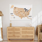 3D Wooden USA Map on Board Gold - SJB-DIAMOND ELITES